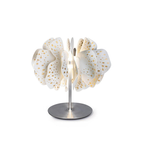 Lampada da tavolo Nightbloom Lladrò in porcellana bianca e dettagli oro