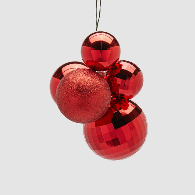 Set 5 palline Natale EDG Mirrormix in plastica finitura specchiata lucida