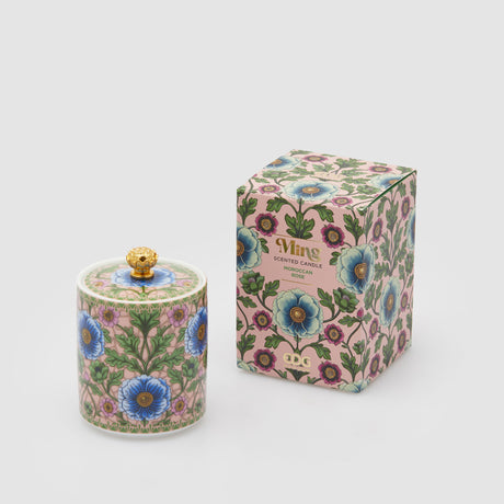 Candela profumata Ming EDG in ceramica decorata 10x7 cm
