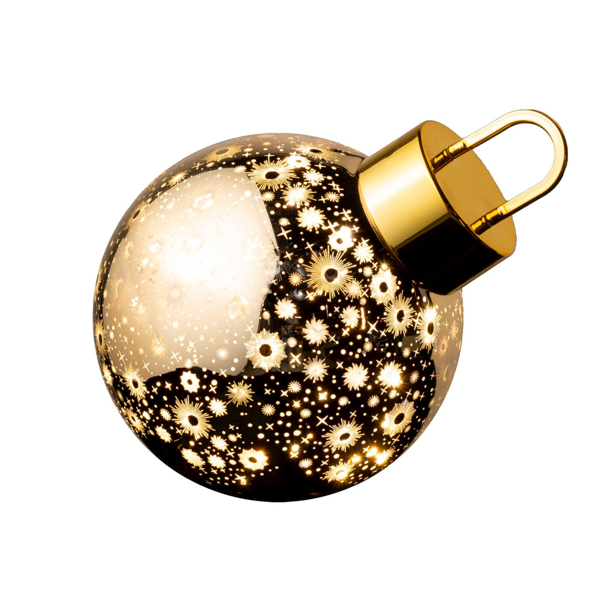 Sfera natalizia luminosa Noel by Lamart in vetro oro 20 cm
