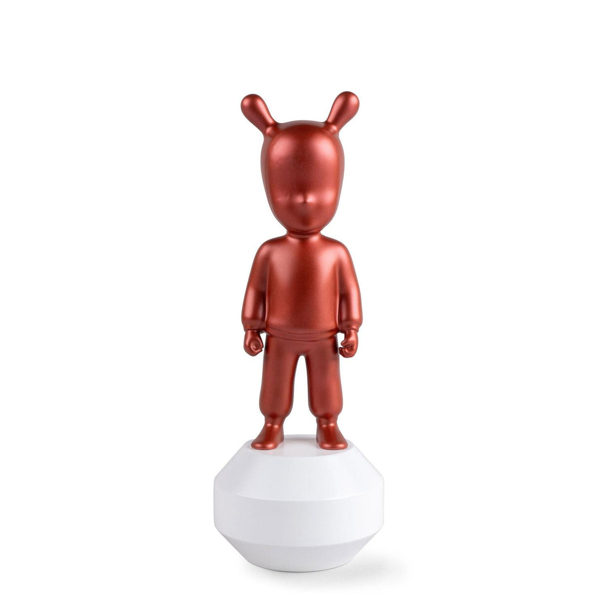 Statuina The Guest Lladrò in porcellana rosso metallizzato 30x11 cm