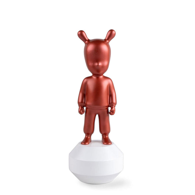 Statuina The Guest Lladrò in porcellana rosso metallizzato 30x11 cm