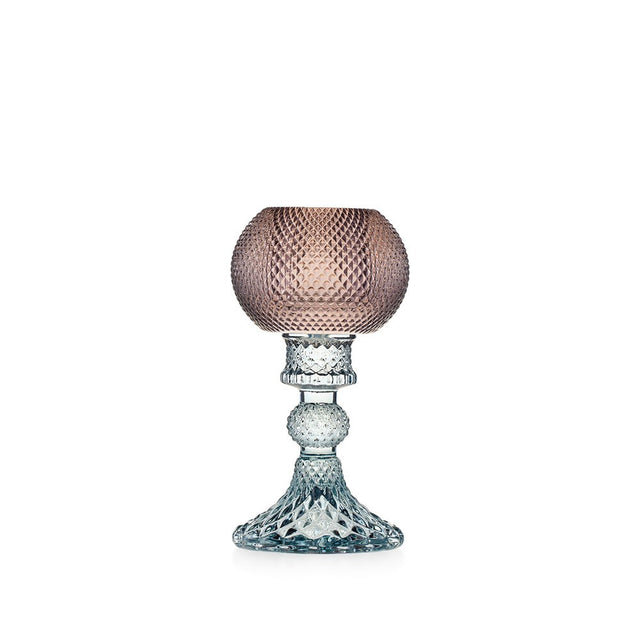 Candeliere Atena Emò Italia in vetro celeste 16x8 cm