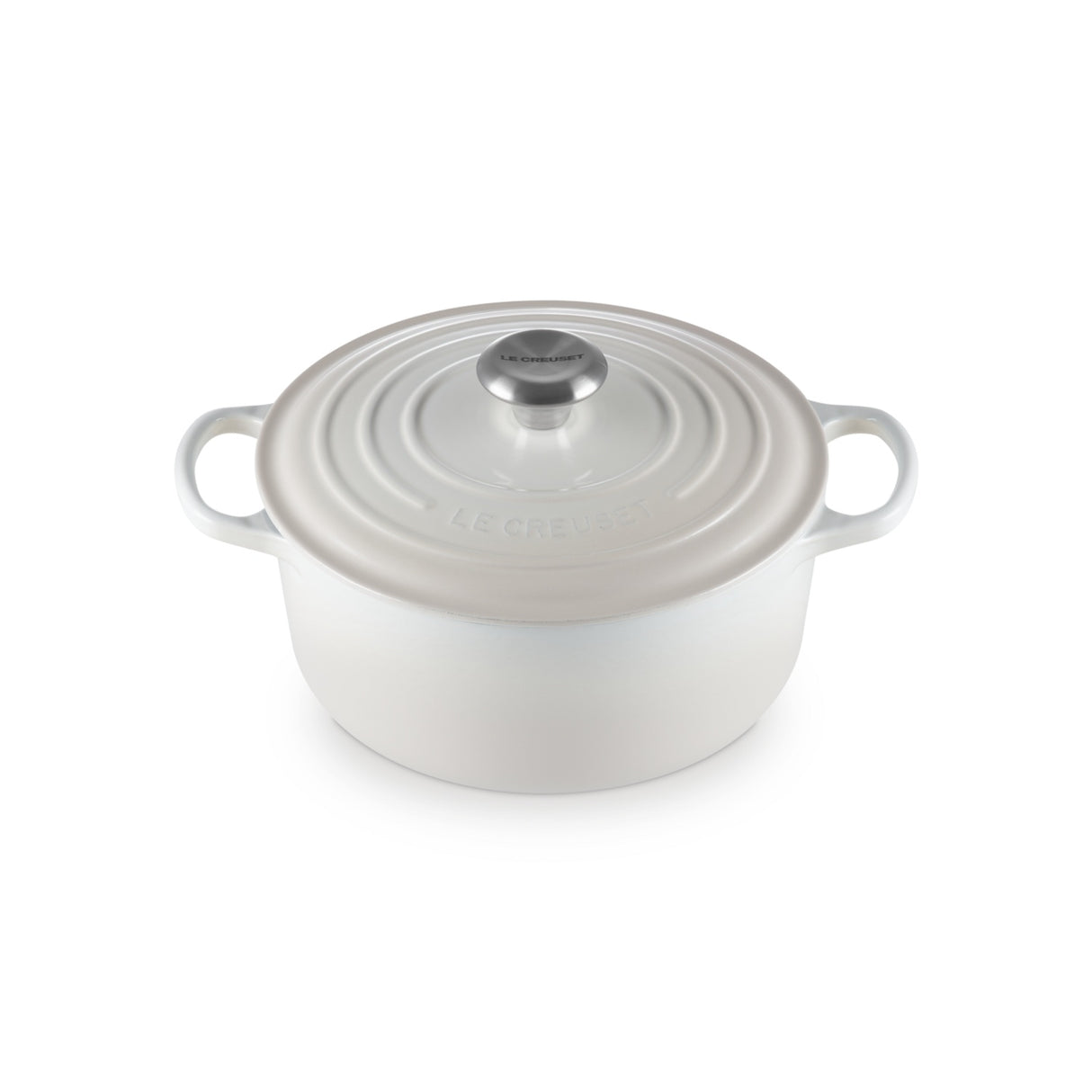 LE CREUSET Cocotte Round Evolution 24cm Glazed Cast Iron Meringue