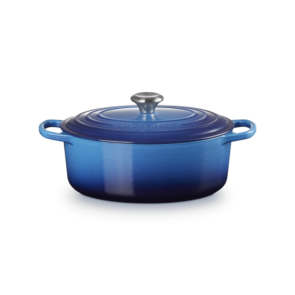 LE CREUSET Oval Cocotte Evolution 29cm Azure Blue Vitrified Cast Iron