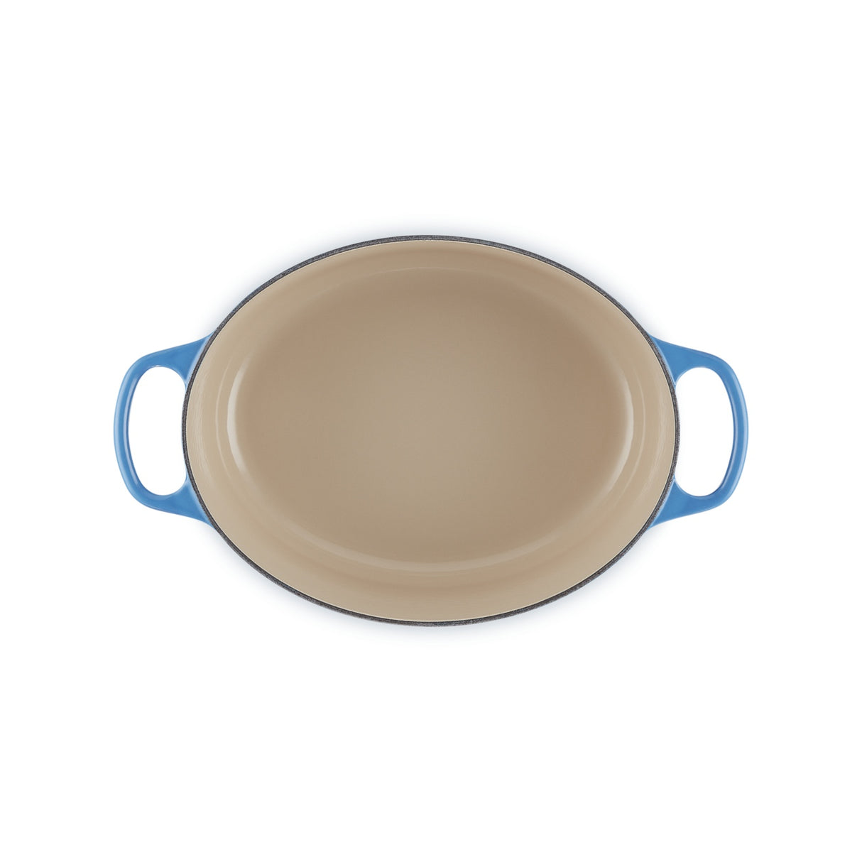 LE CREUSET Oval Cocotte Evolution 29cm Azure Blue Vitrified Cast Iron