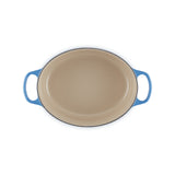 LE CREUSET Oval Cocotte Evolution 29cm Azure Blue Vitrified Cast Iron