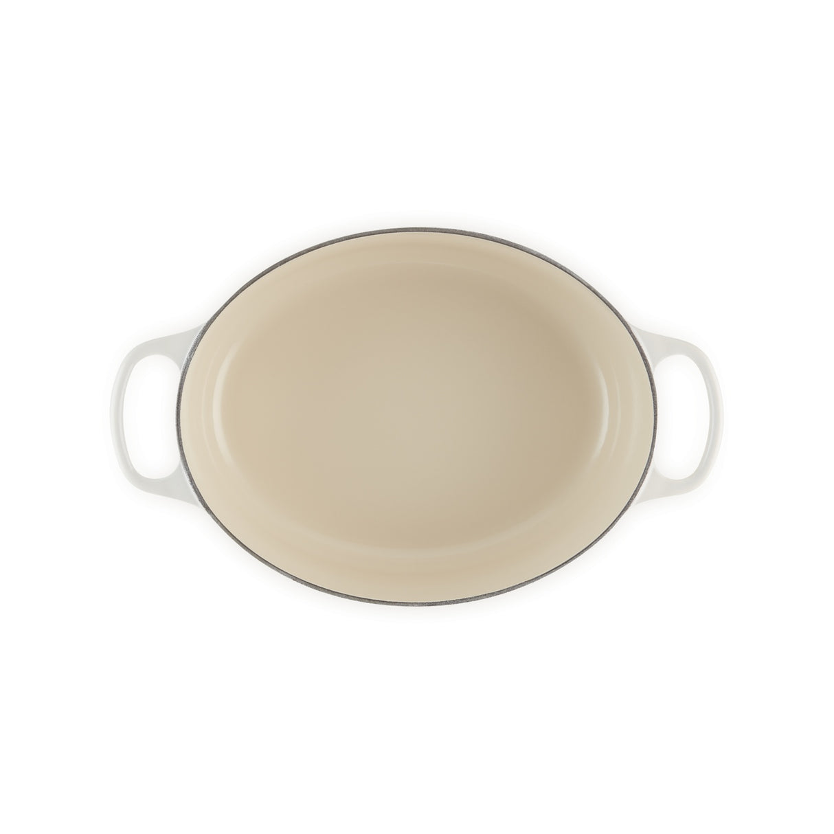 LE CREUSET Oval Cocotte Evolution 29cm Glazed Cast Iron Meringue