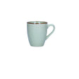 Tazza mug Concerto Rose & Tulipani in stoneware verde con bordo dorato