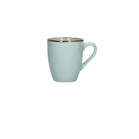Tazza mug Concerto Rose & Tulipani in stoneware verde con bordo dorato