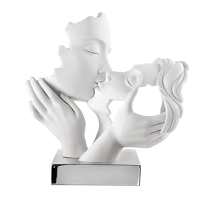 Scultura Coppia in Bacio Bongelli Preziosi in marmorino 25x23 cm