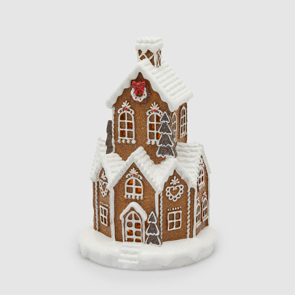 Casetta di Natale EDG in resina decorata effetto marzapane 32x20 cm