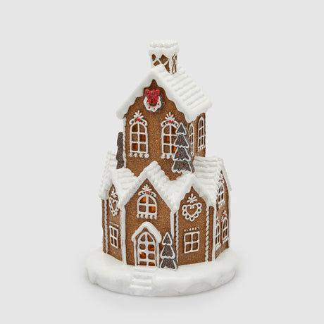 Casetta di Natale EDG in resina decorata effetto marzapane 32x20 cm