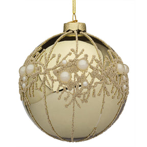 Pallina di Natale Gem Bizzotto in vetro color champagne 10 cm