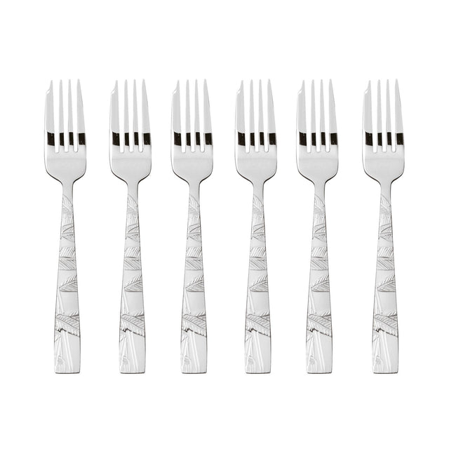 Set 6 forchette dessert Jungle Sambonet in acciaio inox decorato