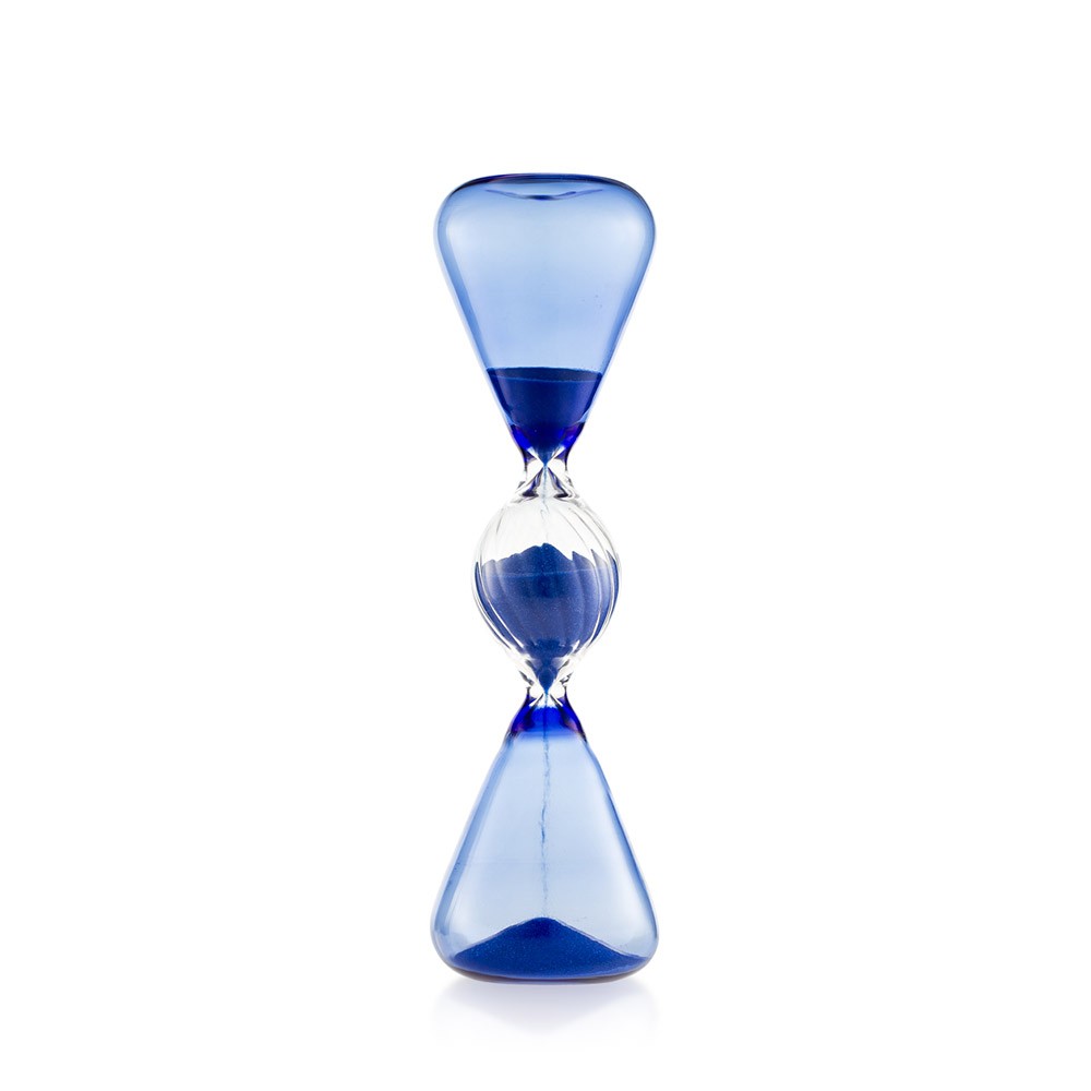 Clessidra Momentum Emò Italia in vetro soffiato blu 7x27 cm