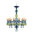 Lampadario Belle de Nuit Lladrò in porcellana 12 luci 100x65 cm