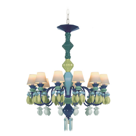 Lampadario Belle de Nuit Lladrò in porcellana 12 luci 100x65 cm