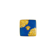 Ciotola quadrata Versace in porcellana blu con decoro Medusa dorata 12 cm
