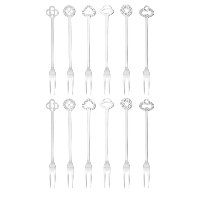 Set 12 forchette dessert Sambonet acciaio inox decoro moresco