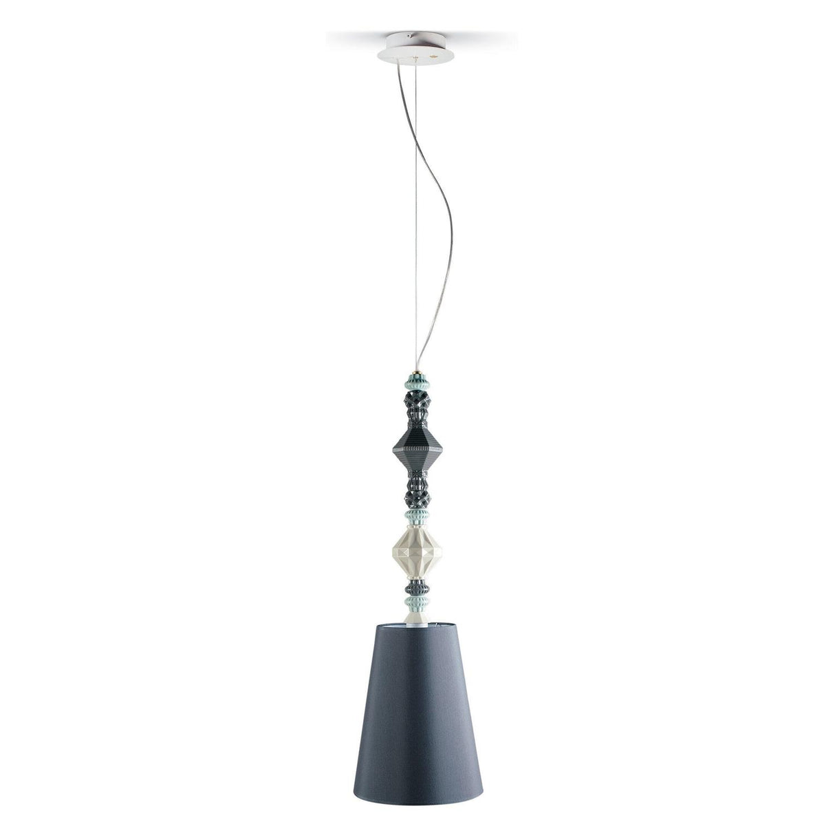 Lampada a sospensione Belle de Nuit Lladrò in porcellana 170x23 cm