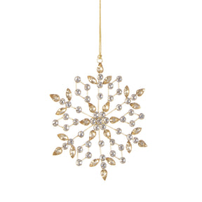 Pendaglio fiocco di neve Bizzotto in metallo color oro 15 cm