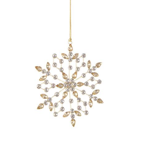 Pendaglio fiocco di neve Bizzotto in metallo color oro 15 cm