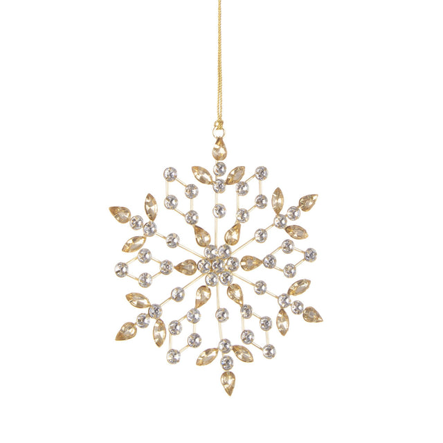 Pendaglio fiocco di neve Bizzotto in metallo color oro 15 cm