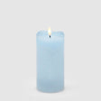 Candela LED Moccolo EDG in plastica azzurra con puntini luminosi 15x7,5 cm