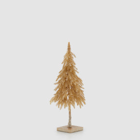 Pino glitter EDG con base dorata in materiale sintetico 48 cm