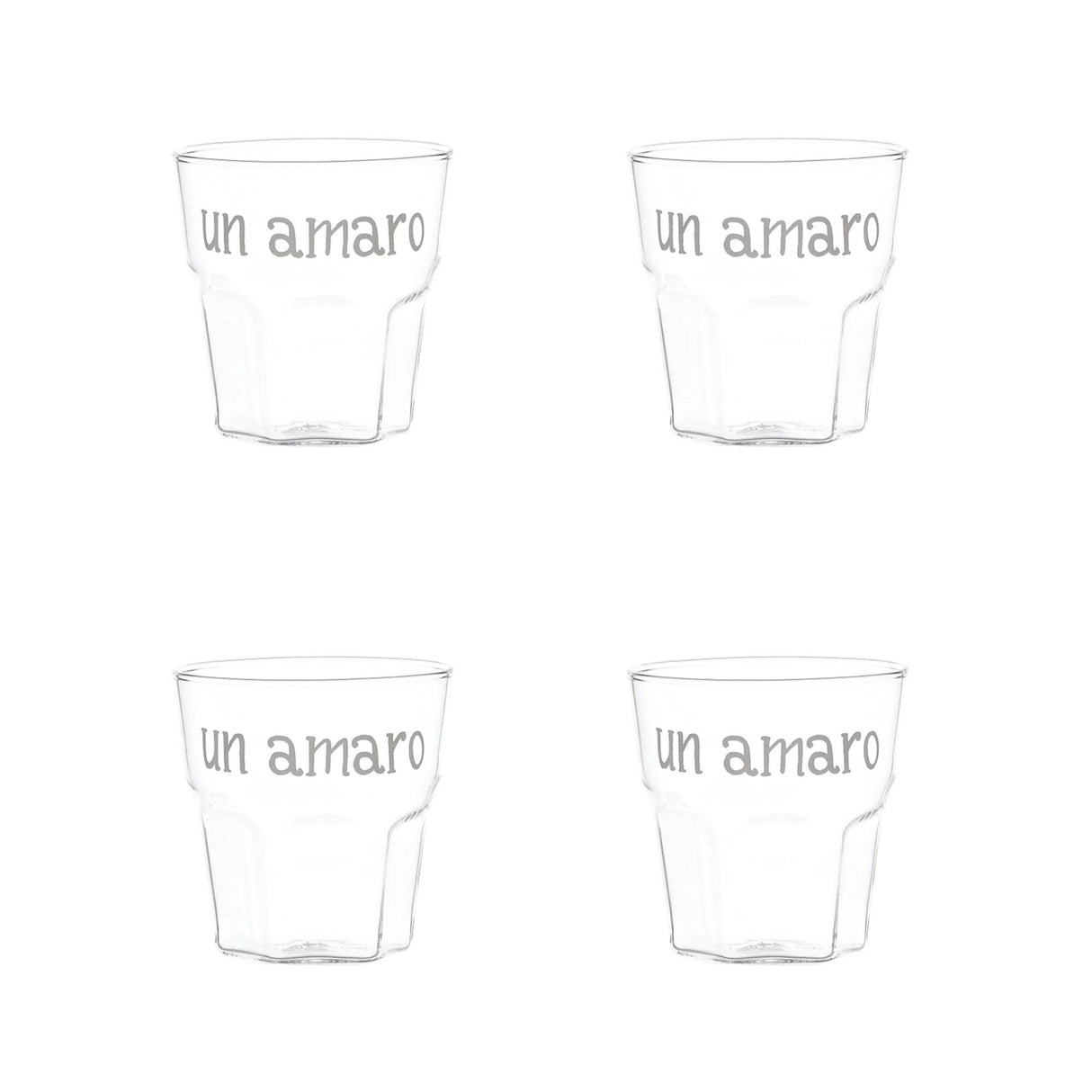 Set 4 bicchierini Amaro Simple Day in vetro borosilicato 130 ml