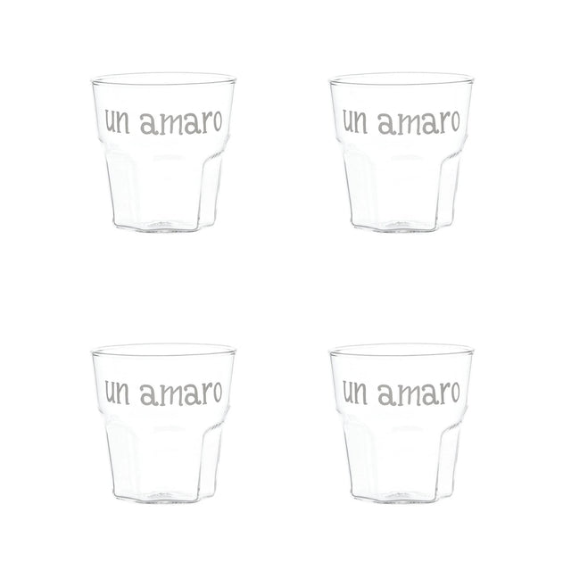Set 4 bicchierini Amaro Simple Day in vetro borosilicato 130 ml