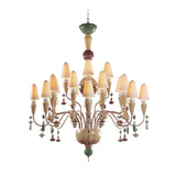Lampada a sospensione Ivy e Seed Lladrò in porcellana 138x115 cm