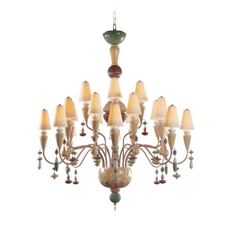 Lampada a sospensione Ivy e Seed Lladrò in porcellana 138x115 cm