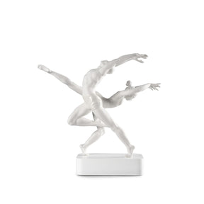 Scultura Ballerini Lladrò in porcellana bianca opaca e lucida 45x49 cm