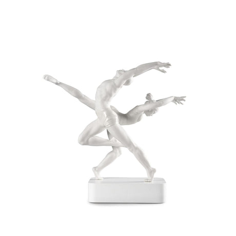 Scultura Ballerini Lladrò in porcellana bianca opaca e lucida 45x49 cm