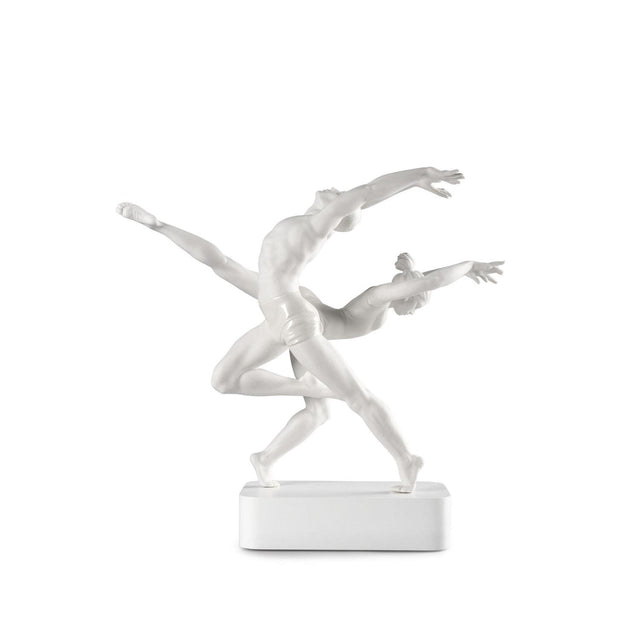 Scultura Ballerini Lladrò in porcellana bianca opaca e lucida 45x49 cm
