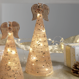 Angelo di Natale Mascagni Casa in vetro 23 cm con luce LED integrata