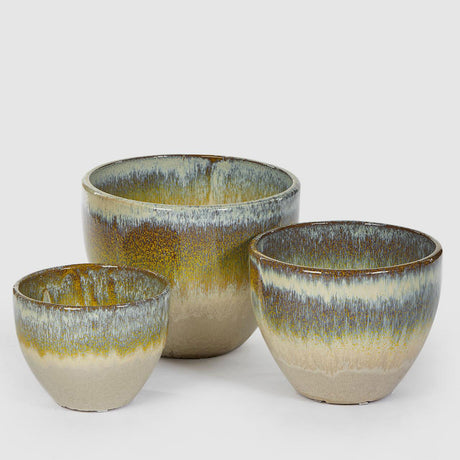 Vaso porta piante EDG in ceramica smaltata multicolore 23x28 cm