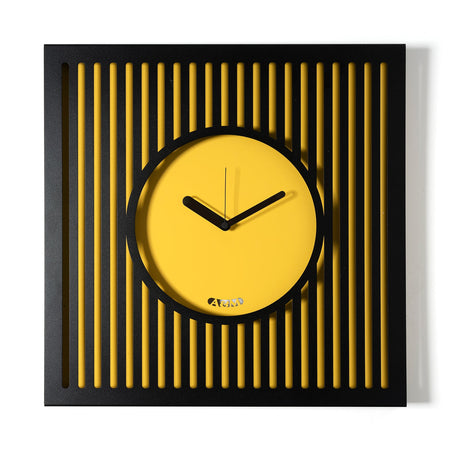 Orologio da parete Tiffany Arti & Mestieri in ferro nero ocra 50x50 cm