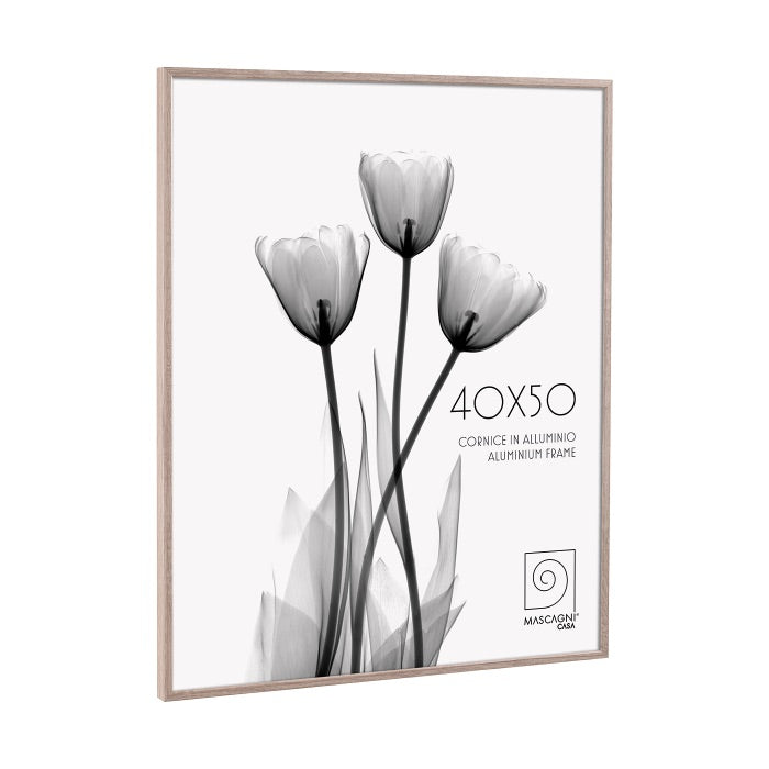 Portafoto Mascagni Casa in alluminio finitura rovere 40x50 cm