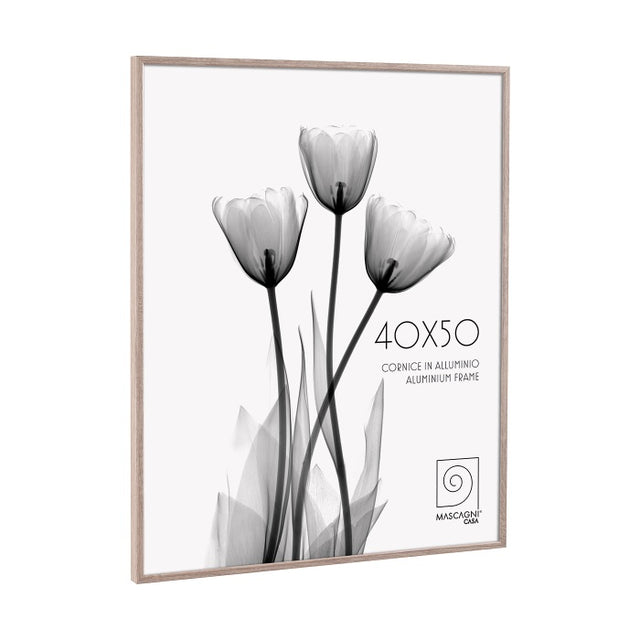 Portafoto Mascagni Casa in alluminio finitura rovere 40x50 cm