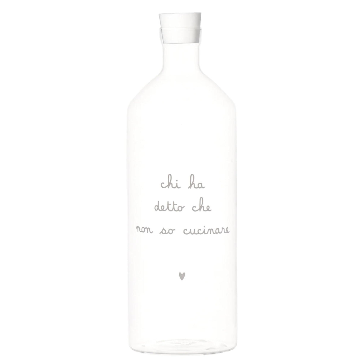 Bottiglia Simple Day in vetro borosilicato 1,4 litri con scritta decorata
