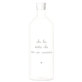 Bottiglia Simple Day in vetro borosilicato 1,4 litri con scritta decorata