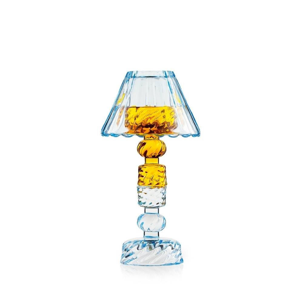Candeliere Luxor Round Emò Italia in vetro celeste 24 cm