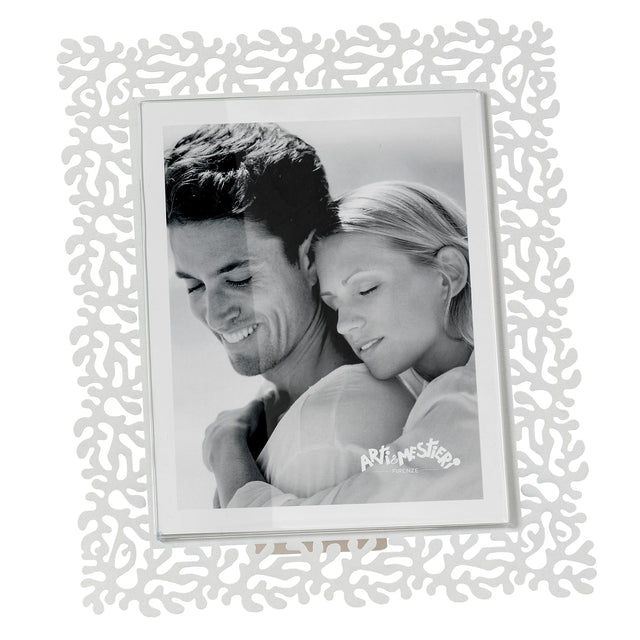 Portafoto Corallo Maxi Arti & Mestieri in ferro bianco marmo 34x29 cm