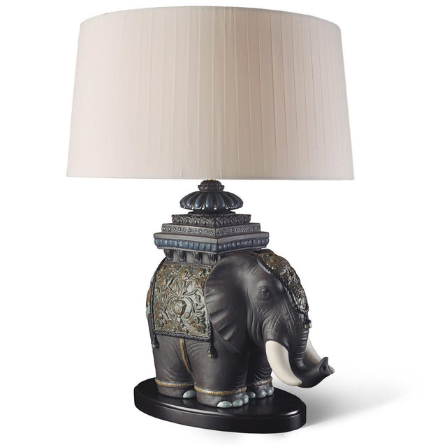 Lampada da tavolo Elefante di Siam Lladrò in porcellana 70x50 cm