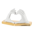 Scultura mani a cuore Bongelli Preziosi in marmorino 22x12 cm