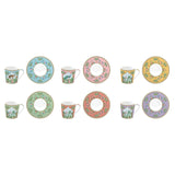 EASY LIFE Paradise Sauvage Set 6 Pezzi Tazzine Caffè Espresso con Piattino 100ml Porcellana