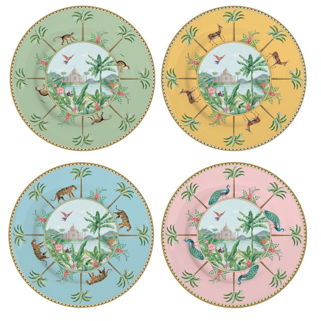 Set 4 piatti dessert Paradise Sauvage Easy Life in porcellana 19 cm